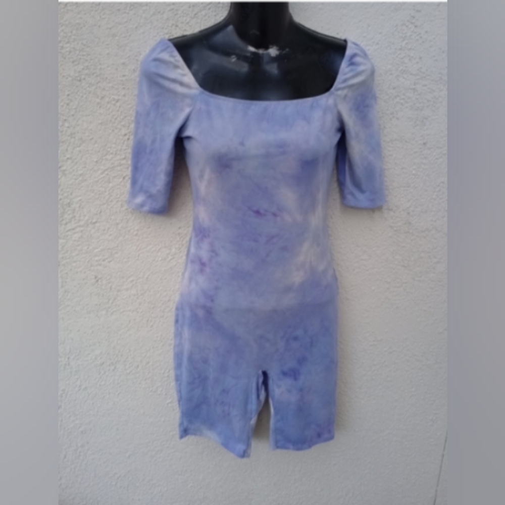 Popular 21 Purple Tie-Dye Romper Short Casual Athleisure Activewear Gym Workout